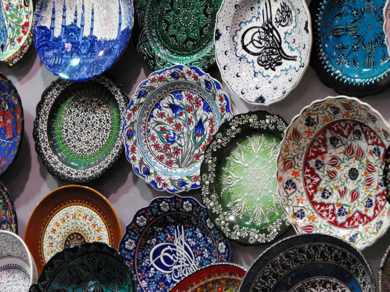 Free stock image of Numerous colorful decorative plates created by Yuliy Ganev