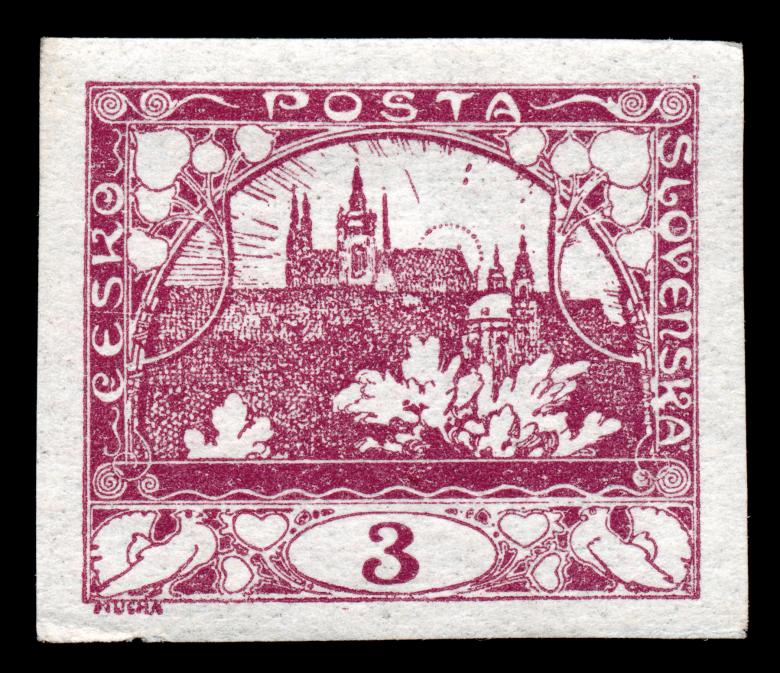 Free stock image of Violet Hradcany Castle Stamp created by Nicolas Raymond