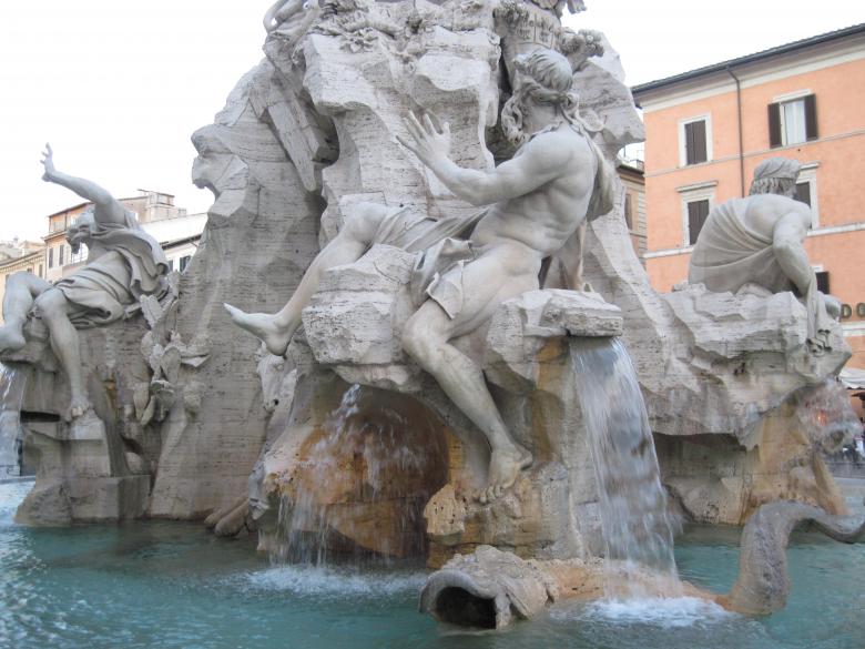 Free stock image of Fountain at the Navona square, Rome created by Boris Kyurkchiev