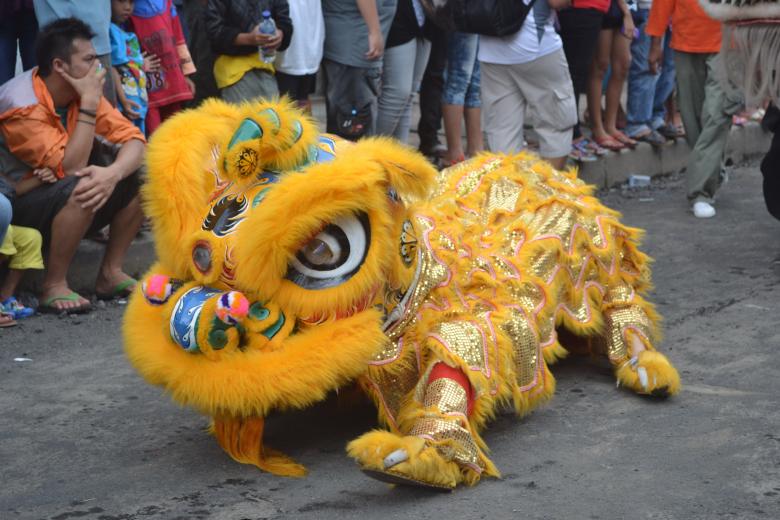Free stock image of Yellow dragon in action created by Ryan Jhoe