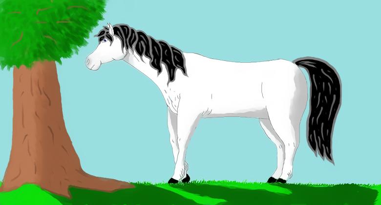 Free stock image of White horse painting created by Elvira Gasimova