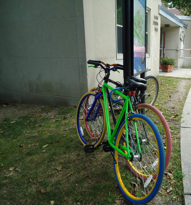 Free stock image of Green and Pink Bicycles created by Katharine Sparrow