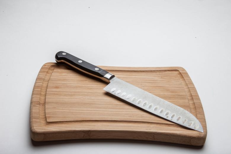 Free stock image of Wooden cutting board with knife created by Jared Davidson