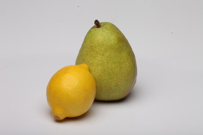 Free stock image of Pear and Lemon isolated on white. created by Jared Davidson