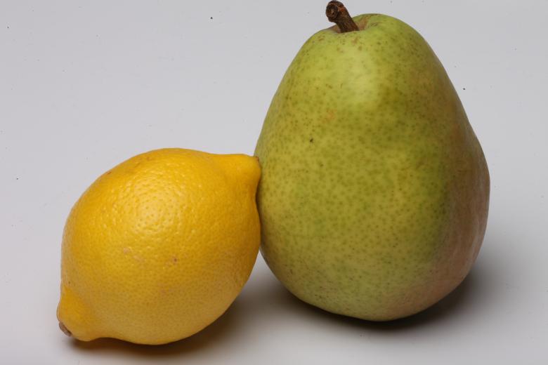 Free stock image of Pear and Lemon isolated on white. created by Jared Davidson