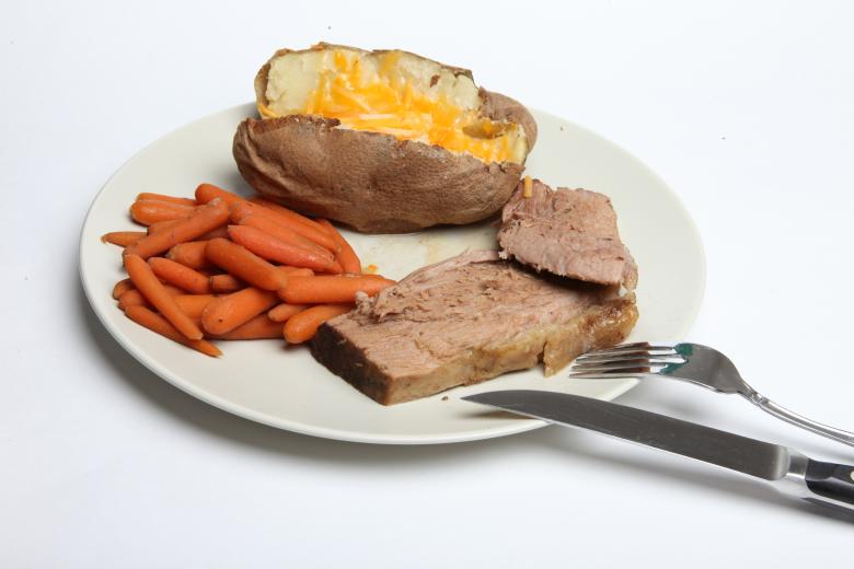 Free stock image of Pot Roast, Carrots and Baked Potato created by Jared Davidson