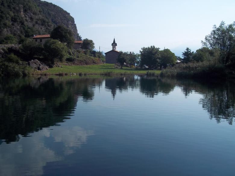 Free stock image of Small church reflected on the lake created by francesco scanagatta