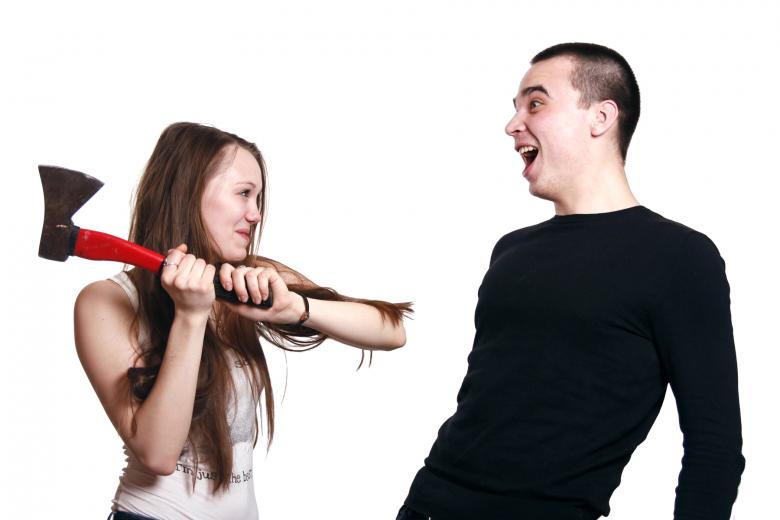 Free stock image of Girl holding red axe created by 2happy