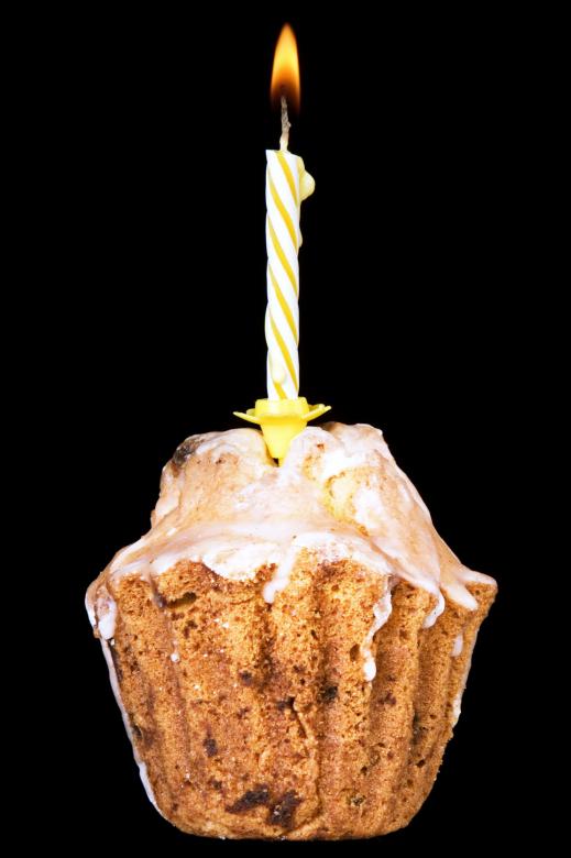 Free stock image of Cupcake with burning candle created by 2happy