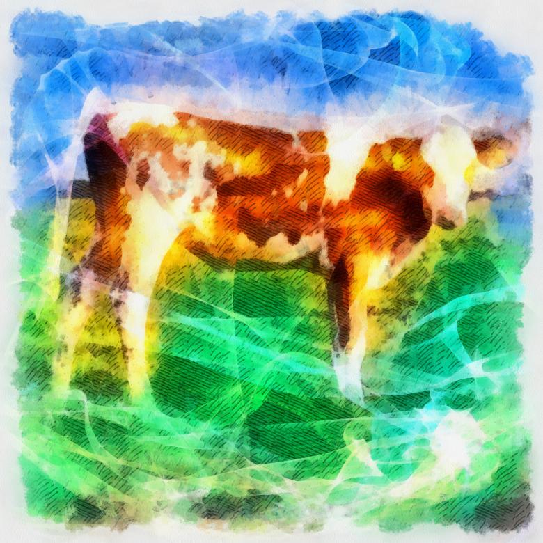 Free stock image of Cow Illustration created by Prawny
