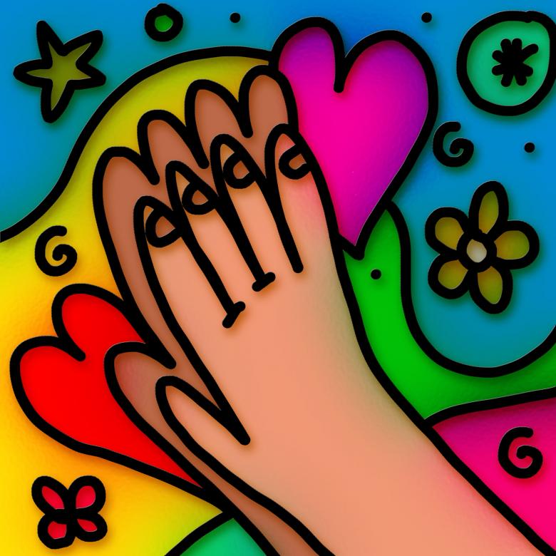 Free stock image of Stained Glass Praying Hands created by Prawny