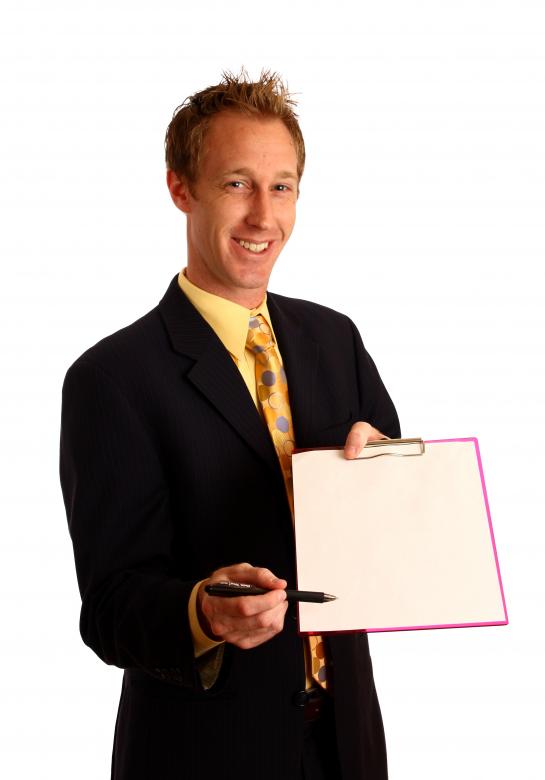 Free stock image of Businessman holding a clipboard and pen created by Benjamin Miller