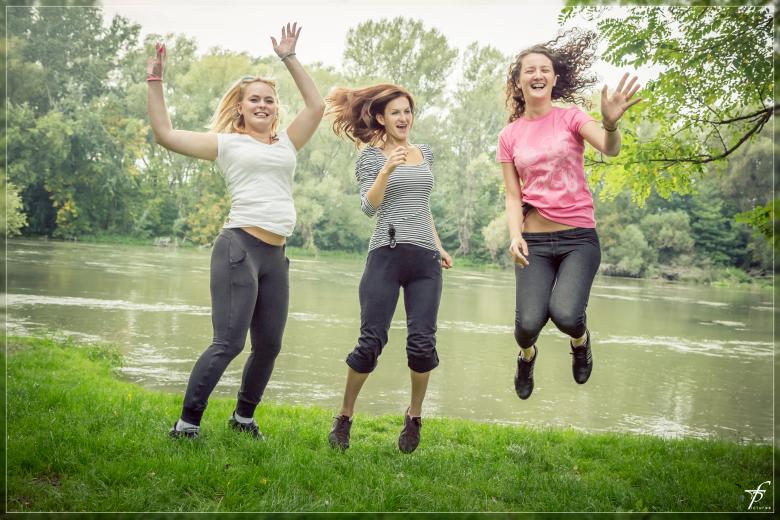 Free stock image of Jumping girls created by Frantisek Pech