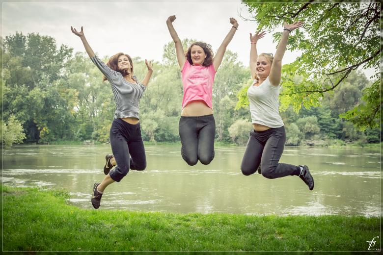 Free stock image of Jumping girls created by Frantisek Pech