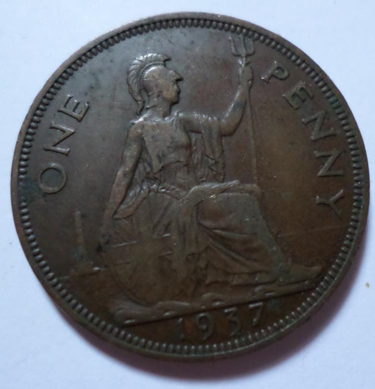 Free stock image of 1937 One penny coin created by Mark Gleeson