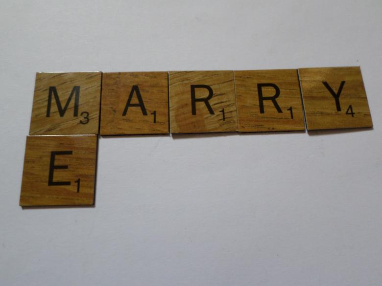 Free stock image of Marry Me scrabble style tiles created by Mark Gleeson