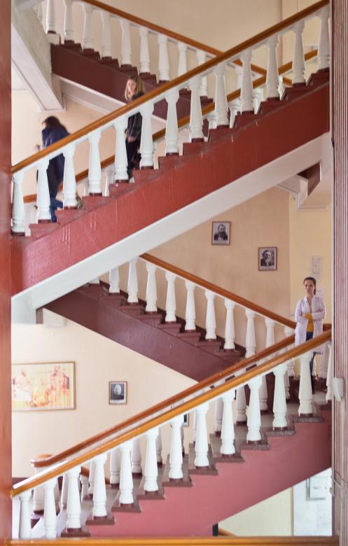 Free stock image of woman on ladder created by 2happy