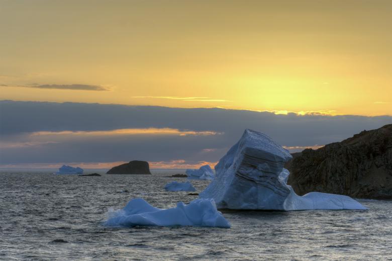 Free stock image of Icebergs at Dusk created by Geoffrey Whiteway