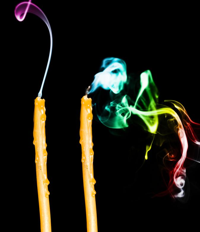 Free stock image of Candles with Multicolored Smoke created by 2happy