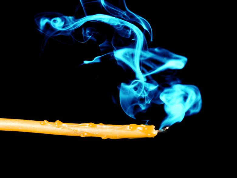 Free stock image of Candle with Blue Smoke created by 2happy