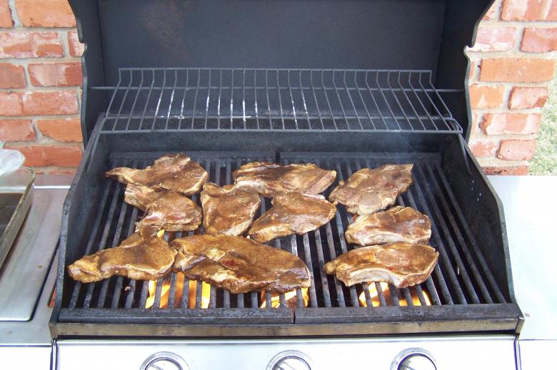 Free stock image of Spicy Pork Chops on Grill 2 created by delicopsch56