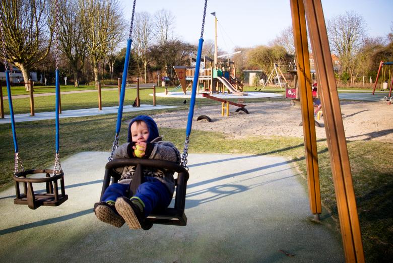 Free stock image of Boy on swing in playground created by Luka