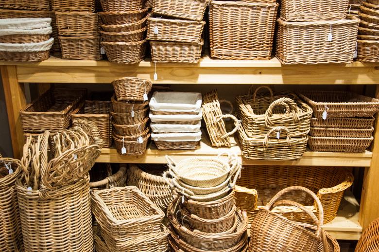 Free stock image of Bamboo rotan baskets created by Luka