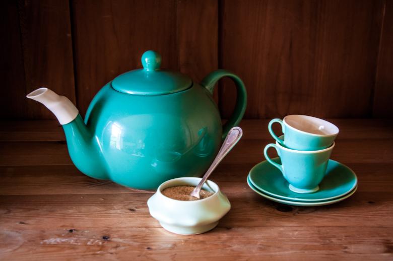 Free stock image of Set turquoise cups, sugar and teapot created by Luka