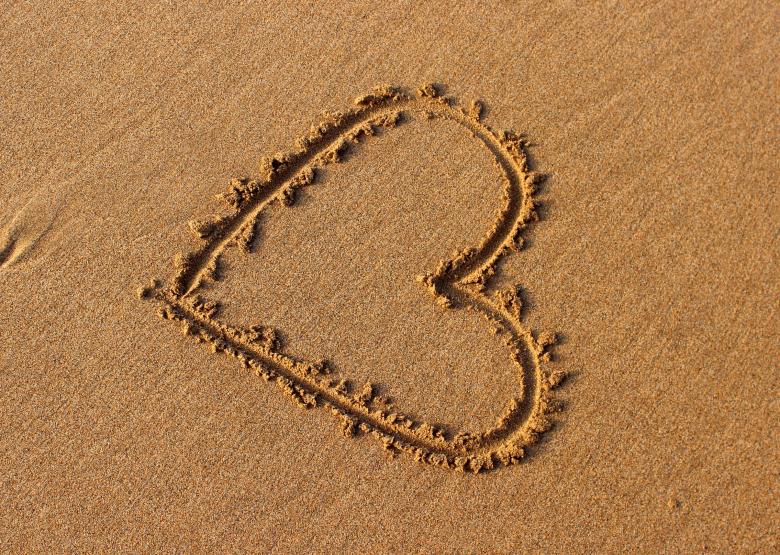 Free stock image of Heart drawn in the sand created by Jack Moreh