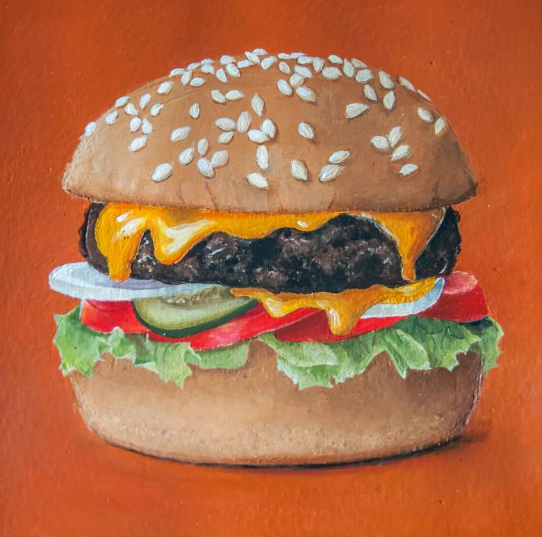 Free stock image of Hamburger painting illustration created by Luka
