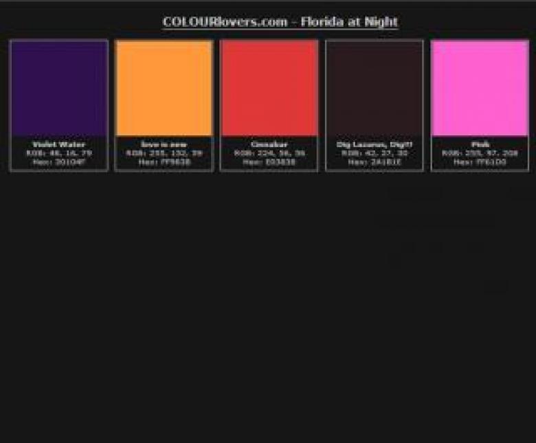 Free stock image of Florida at night color palette created by Katrena Patterson