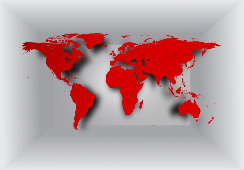Free stock image of World map on 3D background created by Jack Moreh