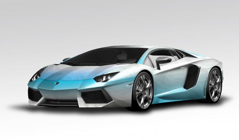 Free stock image of Lamborghini Aventador White-blue created by Piotr Grudzien