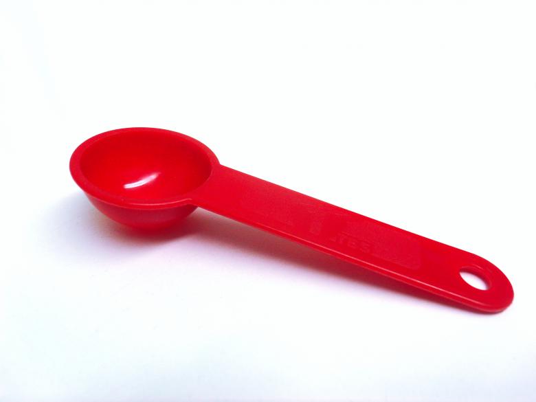 Free stock image of Red plastic measuring teaspoon created by David M