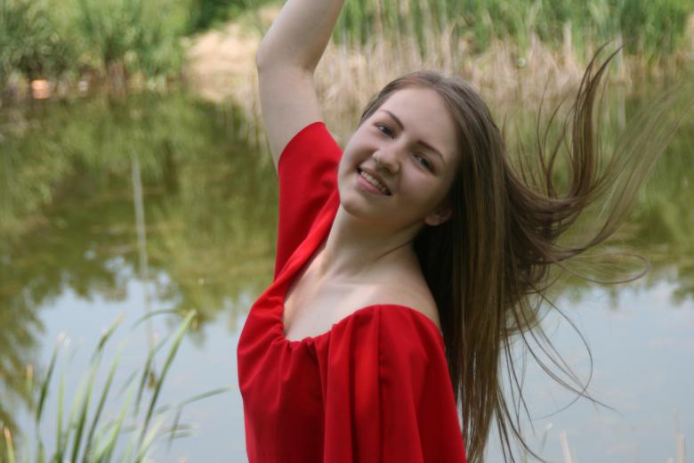 Free stock image of Girl in Red created by Pixabay