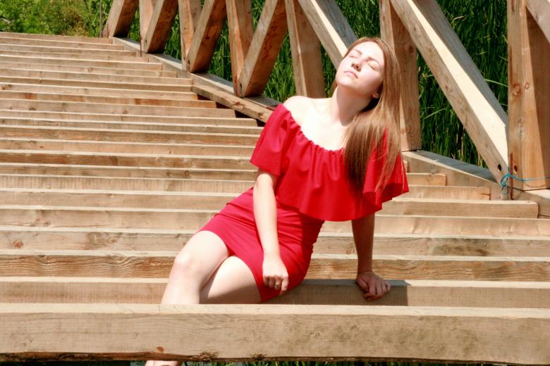 Free stock image of Girl in Red created by Pixabay