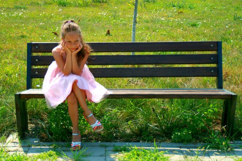 Free stock image of Girl on the Bench created by Pixabay