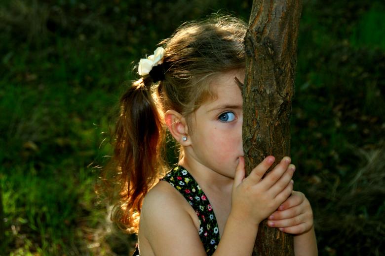 Free stock image of Girl Behind the Tree created by Pixabay