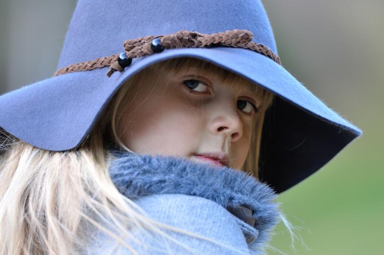 Free stock image of Blonde in Blue Hat created by Pixabay