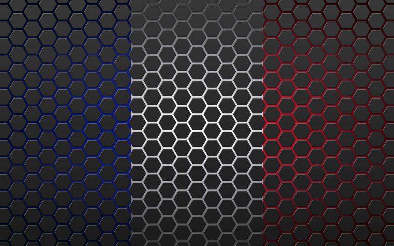 Free stock image of France flag in hex created by Nicolas