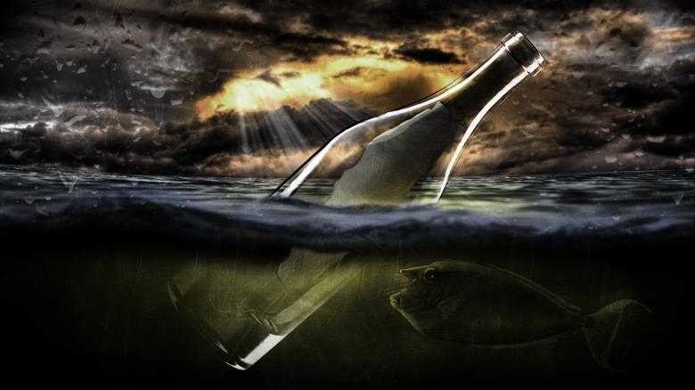 Free stock image of Message in a bottle created by Pixabay