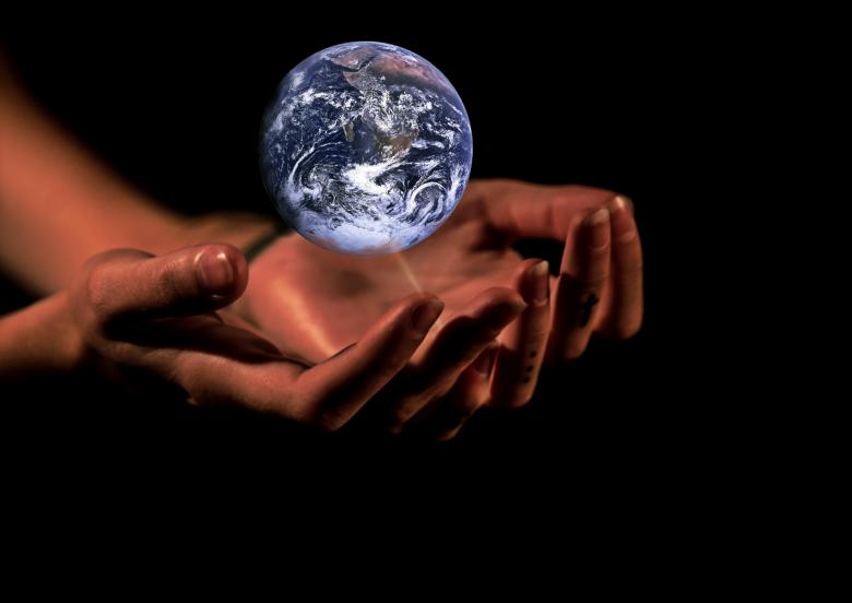 Free stock image of Earth in the Hands created by Pixabay