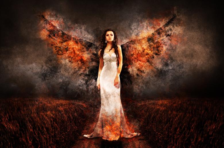 Free stock image of Angel of Fire created by Pixabay