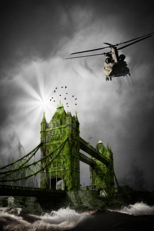Free stock image of Flying over the London Bridge  created by Pixabay