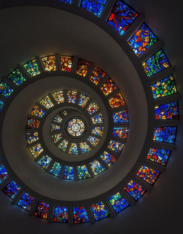 Free stock image of Stained Glass Spiral created by Pixabay