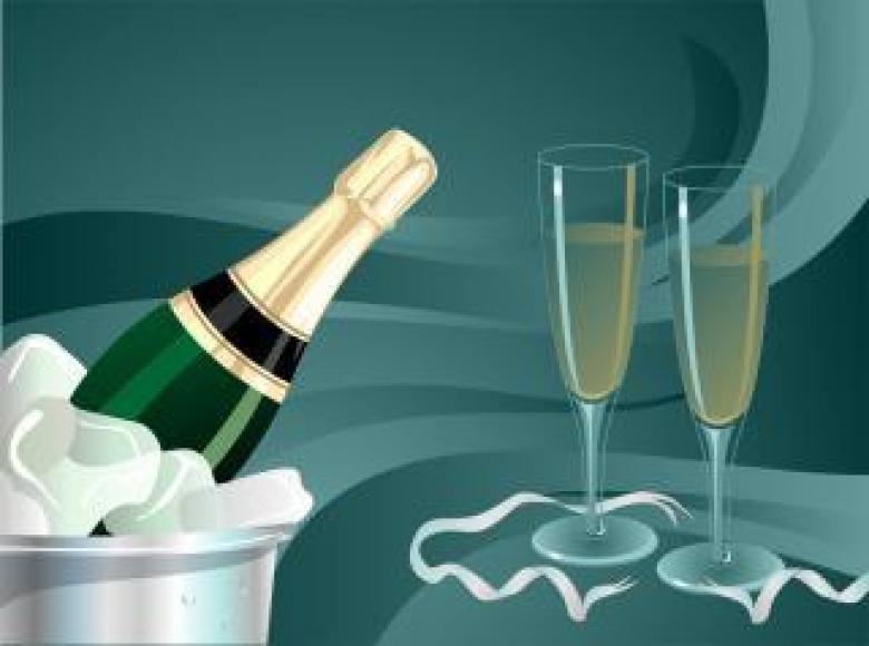 Free stock image of Champagne Bottle and Glass Goblet created by maa illustrations