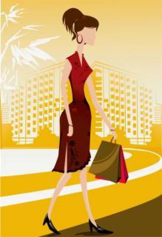 Free stock image of Lady walking with shopping bag created by maa illustrations