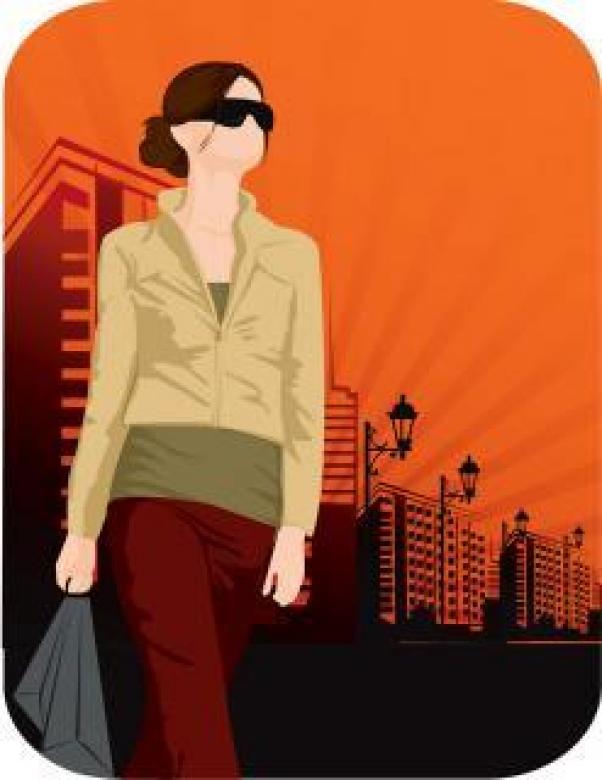 Free stock image of Lady walking with shopping bag created by maa illustrations