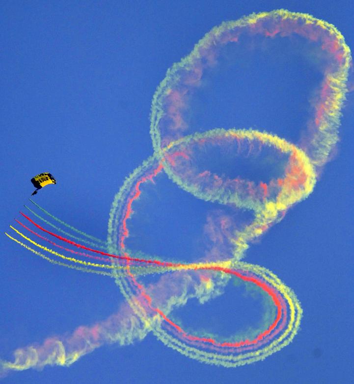 Free stock image of Colorful Parachute Jump created by Pixabay