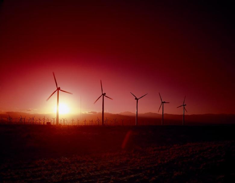 Free stock image of Maroon Windmills created by Pixabay